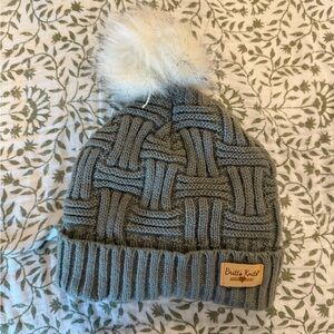Britt's Knits Gray Beanie with Pom Pom
